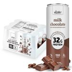 Slate Milk - High Protein Nutrition Shake - Milk Chocolate - 32g Protein, 1g Sugar, 150 Calories, 2g Net Carbs - Lactose Free - No ded Sugar - Breakfast Boost, Post Workout - 11 fl oz, 12 Cans