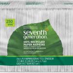 Seventh Generation White Lunch Napkin, 1-ply, 250 ct