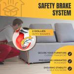 Furniture Moving Dolly Set – Heavy Duty 2300 lb Capacity, 5-Wheel System with Lifter Tool, 360° Swivel Casters, Floor-Safe Design, Includes Gloves & Bag – Move Heavy Items Easily