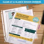 HABGP Binder Dividers with Tabs, 8 Tab Sheet Protectors for 3 Ring Binder, Clear Dividers for 3 Ring Binder Page Protectors, Notebook Binder Sleeves with Pockets, 2 Set (16 Pcs)