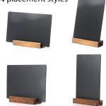 7.9x5.1 Desktop Chalkboard Sign with Wood Base, Message Board Menu Board Kids Chalkboard for Shop Wedding Kitchen Home Party (3 Pack 7.9x5.1)