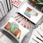 8 Pcs Book Club Gifts Book Lovers Makeup Bag Gifts for Women Cosmetic Bag with Zipper Pouch for Teen ult Women Lovers Librarian Bookish Club Gifts(Flower)