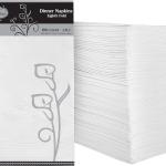 Premium White Napkins, 1/8 Fold Dinner Napkin, Disposable 2-Ply White Party Napkins, Value Pack 100 Count