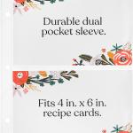 Jot & Mark Binder Page Protectors for 4x6 Recipe Cards or Photos (50 Count) - Crystal Clear Plastic Archival Sleeves fit 3 Ring Binders (8.5" x 9.5", 2 Pocket) - Recipe Card Holder