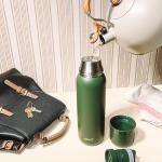 Ello Therma 32oz Insulated Stainless Steel Thermos for Hot & Cold Beverages with Leak Proof Lid & Built-in Cup, Triple Wall Insulation, Hot 24 Hrs, Perfect for Coffee,Tea, Dishwasher Safe, Green