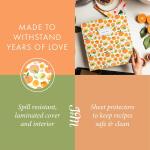 Jot & Mark 8.5" x 11" Sturdy 3 Ring Recipe Binder with Spill-Proof Clear Binder Sleeves Sheet Protector, 30 Dual-Sided Recipe Card Pages for Written & Printed Recipes, Tabbed Dividers, Peach Dream