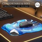 MROCO Ergonomic Mouse P with Gel Wrist Rest, Comfortable Mousep with Smooth Wrist Support Surface and Non-Slip PU Base for Pain Relief, Computer, Laptop, Office & Home, 9.4 x 8.1 in, Blue Waves