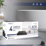 FORID Small Black Trash Bags, 4 Gallon Garbage Bags, 220 Counts Strong Plastic Trash Can Liners 15 Liter for Kitchen Bathroom Office Waste Basket - Durable & Thick Trash Bag