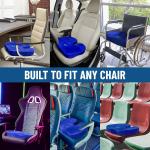 Everlasting Comfort Doctor Recommended Memory Foam Seat Cushion for Office Chairs & Car - Ergonomic Office Desk Accessories - Cushions for Tailbone Pain Relief, Sciatica (Blue, Large)