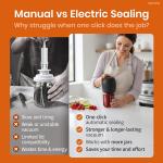 Electric Mason Jar Vacuum Sealer Kit for Wide & Regular Mouth Jar - One-Click LED Sealer, Vacuum Sealer With Lids, Portable Sealer, Canning For Food Storage