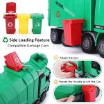 Liberty Imports Kids 14" Garbage Truck Toy, Large Friction Powered Sanitation Waste Management Truck Play Vehicle with Side Loing and Back Dump