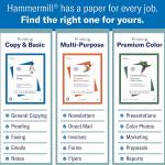 Hammermill Printer Paper, Premium Inkjet & Laser Paper 24 Lb, 8.5 x 11 - 1 Ream (500 Sheets) - 97 Bright, Me in the USA, 166140R
