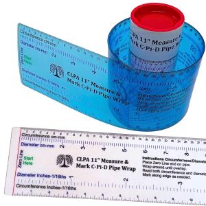 11" Diameter Measure & Mark C-Pi-D Pipe Wrap Around - Measure & Marking Tool, Cutting Guide With Re Through Design for Circumference, Diameter