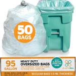 PlasticMill Heavy Duty Trash Bags - Red Garbage Bags - Plastic Waste Bags - Tall Trash Sacs, Trash Can Liners - 33-Gallon Large Kitchen Trash Bags, 1.5 Mil, 33"x39" (100-Count)