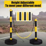 12 Pack Traffic Delineator Post Cones Include Fillable Base Expandable Traffic Safety Barrier 5 Feet Plastic Chain, Industrial Safety Cones Construction Cones for Parking Lot (Yellow and Black)