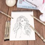 Fineliner Pens, 6 Pack Micro Pen Black Fine Tips Markers, Technical Drawing Pens for Artist No Bleed Calligraphy Pens, Waterproof Archival Ink Pen for Handbook, Illustration, Sketching