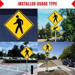 Municipal Supply and Sign Co Pedestrian Crossing Sign - 18 x 18 Inches - Highly Reflective 3M Sheeting for Enhanced Visibility and Safety, 10-Year Warranty