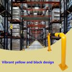 51.2"x 35.4" Hollow Machine Safety Vehicle Industrial Guard Barrier Bollard with Anchor Bolts For Warehouse Roside Traffic Parking Area, 2 Pack, Yellow