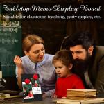 Fainne Magnetic Bulletin Board with Easel Stand Mini Black Magnet Metal Tabletop Memo Display Board for Back to School Menu Table Home Kitchen Office Supplies(11 x 17 Inches,2 Pcs)