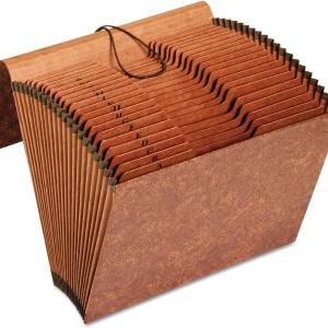 Pendaflex Heavy Duty Expanding File with Extra-Thick Cover, Tyvek Reinforced Edges, 21 Pockets, A–Z Tabs, Elastic Cord Closure, Letter Size (R117ALHD),Brown