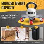 Furniture Moving Dolly Set – Heavy Duty 2300 lb Capacity, 5-Wheel System with Lifter Tool, 360° Swivel Casters, Floor-Safe Design, Includes Gloves & Bag – Move Heavy Items Easily