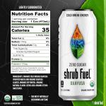 Shrub Fuel Zero Sugar Organic Guayusa Energy Drink | Cold Brewed Guayusa Tea, 100% Plant-Brewed Clean Energy, Original Berry Flavor, 16 FL Oz Cans (4 Pack)
