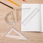 4 PCS Plastic Ruler Math Geometry Set, Transparent Measuring Tool Kit Includes Protractor Straight Ruler Triangle Rulers for School Office Home Teachers Students Supplies