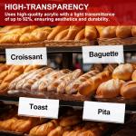 Thyle 50 Pcs Acrylic Rigid Shelf Label Holders for Library Supplies Shelf Labels with Dots Clear Desk Name Plate Store Bakeries Shelves Display Markers 1.25 x 3 Inch