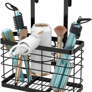 Hair Tool Organizer - Blow Dryer & Hair Dryer Holder Cabinet Door, Bathroom Organizer & Storage Basket for Styling Tools