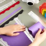 Henoyso 7 Pcs Metal Paper Tearing Ruler Deckle Edge Craft Stainless Steel Paper Cut Tool 12 Inch Irregular Edges Ruler Measurements Tool with 2 Watercolor Pen for Craft School Scrapbook