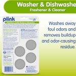 Plink Washer and Dishwasher Freshener and Cleaner, Prevents Residue, Removes Odors in Kitchen and Laundry Room Appliances, Septic-Friendly, Fresh Lemon Scent, 2 Packs of 4 Tablets