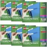 Avery Printable Tab Inserts for Hanging File Folders, 1/2" x 2", 1/5 Cut, White, 100 Index Tab Inserts (11136)