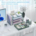 gianotter 4-Tier Desk Organizer with Drawers, File Holders, Letter Trays and Pen Holders - Workspace Accessories for Office Supplies (Green)