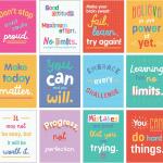 Carson Dellosa 12-Piece Growth Mindset Posters, Motivational 8.5" x 11" Wall Decor for Bulletin Board Decorations, Classroom, Office Decorations, School Counselor Must Haves