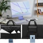 KISLANE Travel Carrying Case for 24'' iMac Desktop Computer, Protective Storage Bag for iMac Monitor Dust Cover with Carry Handle for 24 inch iMac Screen and Accessories (Black)