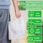 Marspark 250 Pcs Plastic Take out Bag with Wave Top Handle, 14" x 11.5" + 5.5" Reusable Unprinted Plastic Merchandise Bags with Handles Use for Shopping, Business, Carry out, Restaurant