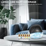 Water Air Purifier for Home with Essential Oil Diffuser & Humidifier, Rainbow Air Washer with LED Mood Light- Includes 6x10ml Essential Oils, Air Revitalizer for Smoke and Pets, Black