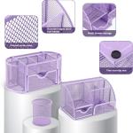 17 in 1 Purple Desk Organizers and Accessories Set, 3 Office Desk Supplies Storage Organization, 4 Pens, Stapler, Staples & Remover, Tape & Dispenser, Scissors, Ruler, Clips, Hole Punch Back to School