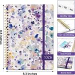 2026 Planner, Weekly and Monthly Calendar Planner for Women, Jan 2026 - Dec 2026, Hardcover Planning Agenda book with Tabs, Spiral Bound, Inner Pocket, Perfect for School Office Supplies, 6.3" x 8.5"