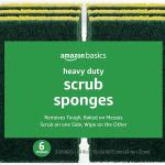 Basics Non-Scratch Scrub Sponges, Safe on Non-stick Cookware, Blue, 6 Count