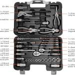 Basics 65-Piece General Household Home Repair and Mechanic's Hand Tool Kit Set, Black