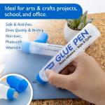 BAZIC Products Washable Glue Pen 1.7 Oz. (50 mL), Liquid Clear Glues Bond hesive for Art Crafts Project at School Home Office (2/Pack), 1-Pack