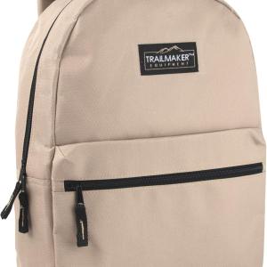 Trail maker Classic 17 inch Backpacks with justable Pded Straps | School Backpacks for Girls, Boys (Khaki)