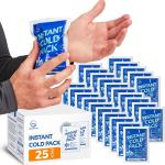 25 Pack Instant Ice Cold Pack (6” x 4.5”) - Disposable Instant Ice Packs for Injuries | Cold Compress Ice Pack for Pain Relief