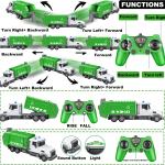 2.4Ghz Remote Control Garbage Truck Toys,1/24 RC Garbage Truck with 6 Channel Remote Control Waste Management Garbage Truck, Birthday Gifts Ideas for Boys Age 3-8 Year Old