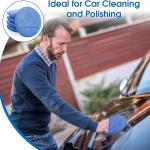 10 Pack Wax Applicator Ps, Microfiber Applicator P with Finger Pocket, Foam Car Wax Applicator P for Car Cleaning and Polishing (Blue)