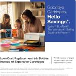 Epson EcoTank ET-2980 Wireless All-in-One Color Supertank Printer with up to 3 Years of Ink, Refillable Tanks, Perfect for Home, 15 PPM, 1.44" Color Screen, Auto 2-Sided Printing - White