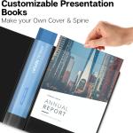 Dunwell Presentation Binder 48-Pocket, Displays 96 Pages, 8.5x11 Portfolio Binder with Plastic Sleeves, Storage and Organizer for Documents, Photos, Kids Artwork, Projects, Recipes (Black)