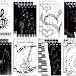 JOINFANXIN 24 Pack Musical Notes Mini Spiral Notebook, Black and White Piano Pocket Notebook for Classroom Students Rewards, 16 Pages Portable Office Meeting Supplies