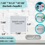 Farmhouse Dishwasher Pods Container with Lid – Metal Dishwasher Pod Holder for Kitchen Organization, Dish Pods Storage Box Holds Over 100 Pacs